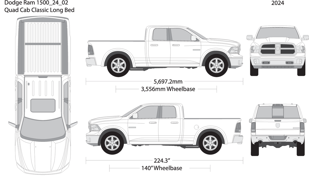 2024 Dodge Ram 1500 V02 Vehicle Wrap Template
