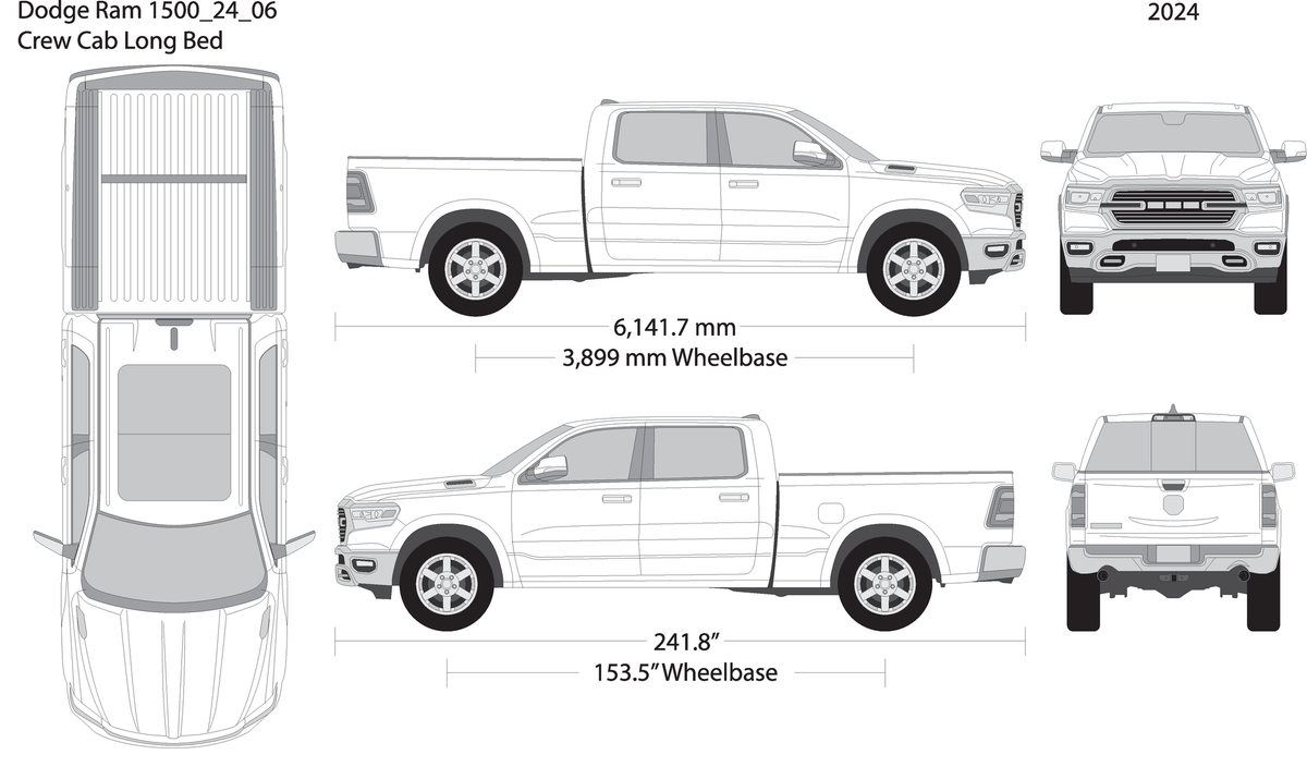 2024 Dodge Ram 1500 V06 Vehicle Wrap Template