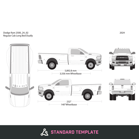 2024 Dodge Ram 2500_3500 vector wrap template V02, Design-Ready PDF - GravBase