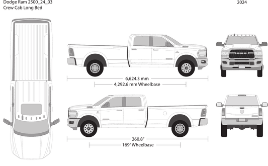 2024 Dodge Ram 2500_3500 vector wrap template V03, Design-Ready PDF - GravBase