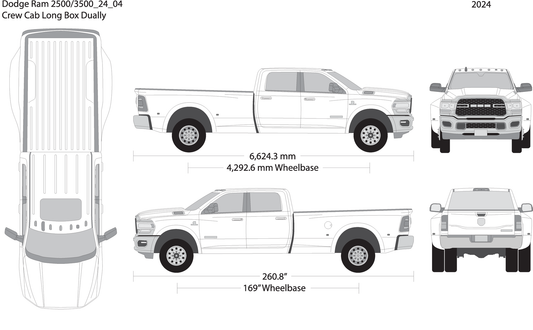 2024 Dodge Ram 2500 3500 V04 Vehicle Wrap Template
