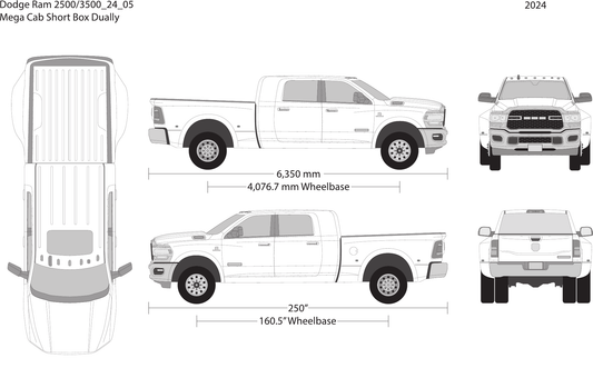 2024 Dodge Ram 2500_3500 vector wrap template V05, Design-Ready PDF - GravBase