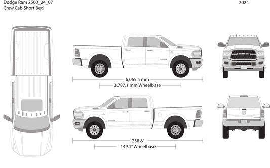 2024 Dodge Ram 2500_3500 vector wrap template V07, Design-Ready PDF - GravBase