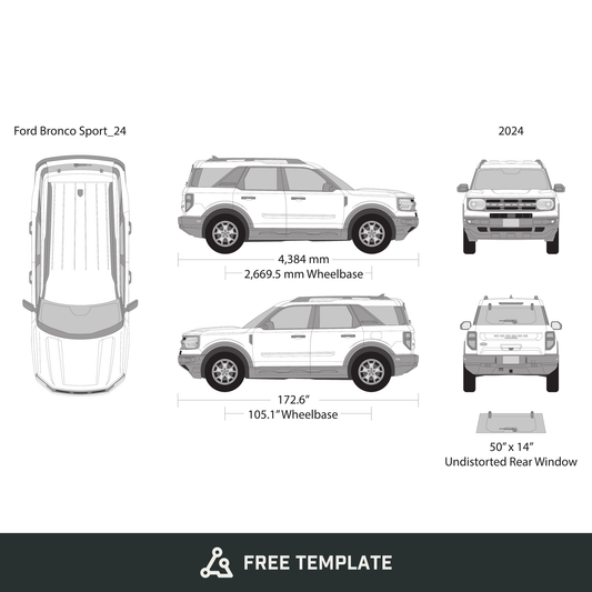 2024 Ford Bronco Sport free vector vehicle wrap template - GravBase