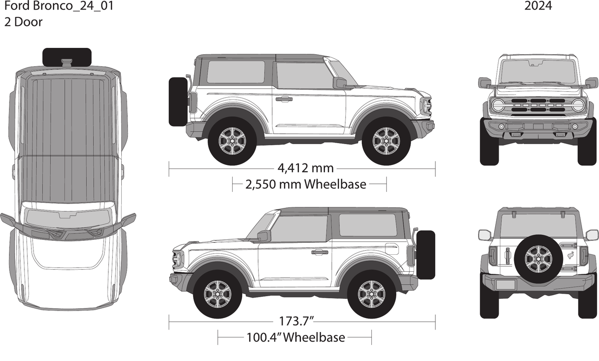 2024 Ford Bronco vector wrap template V01, Design-Ready PDF - GravBase