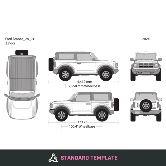 2024 Ford Bronco vector wrap template V01, Design-Ready PDF - GravBase