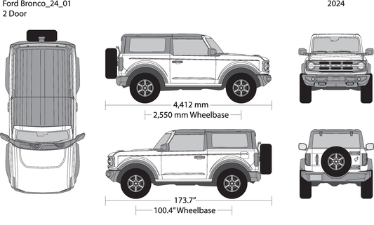 2024 Ford Bronco V01 Vehicle Wrap Template