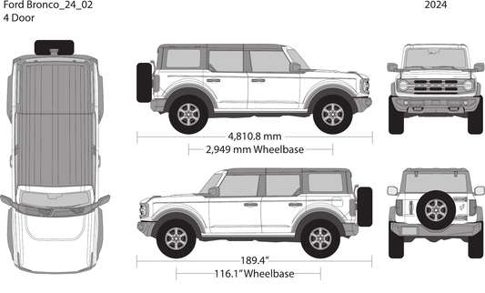 2024 Ford Bronco vector wrap template V02, Design-Ready PDF - GravBase