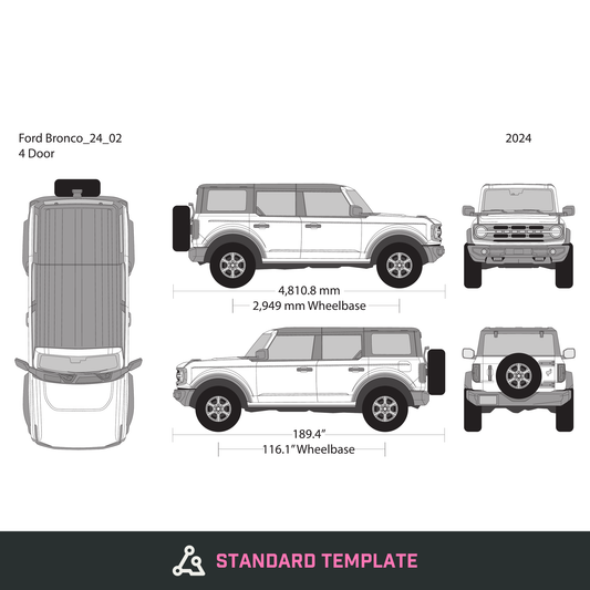 2024 Ford Bronco vector wrap template V02, Design-Ready PDF - GravBase