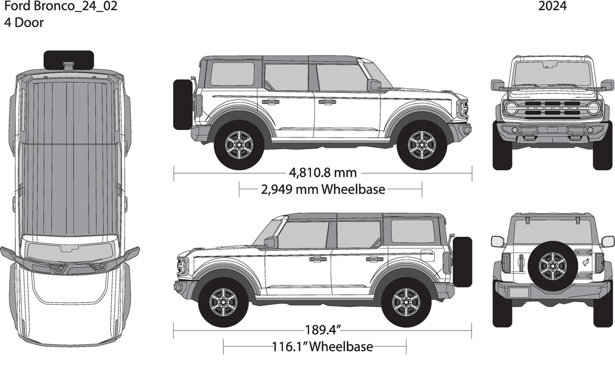 2024 Ford Bronco V02 Vehicle Wrap Template