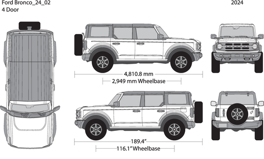 2024 Ford Bronco V02 Vehicle Wrap Template