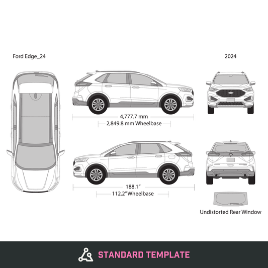 2024 Ford Edge vector wrap template, Design-Ready PDF - GravBase