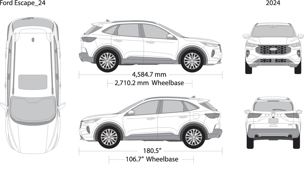 2024 Ford Escape V01 Vehicle Wrap Template