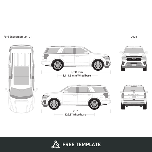 2024 Ford Expedition free vector vehicle wrap template - GravBase