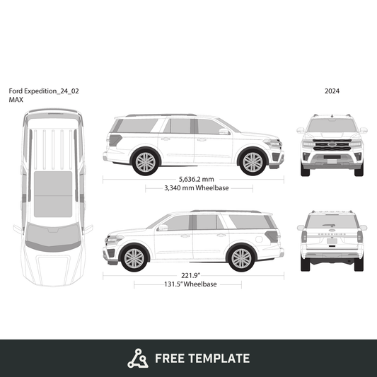 2024 Ford Expedition free vector vehicle wrap template - GravBase