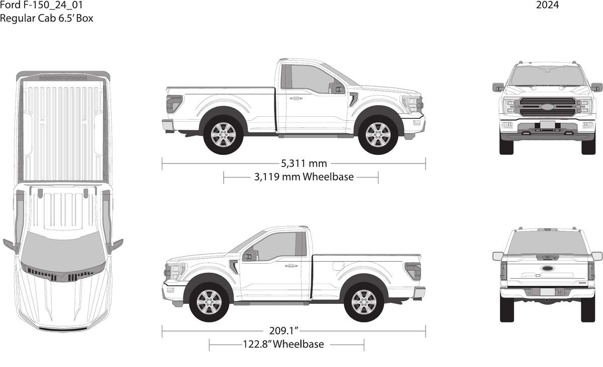 2024 Ford F-150 vector wrap template V01, Design-Ready PDF - GravBase