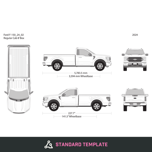 2024 Ford F-150 vector wrap template V02, Design-Ready PDF - GravBase