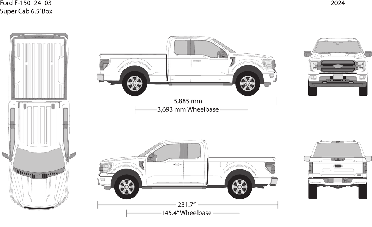 2024 Ford F-150 vector wrap template V03, Design-Ready PDF - GravBase