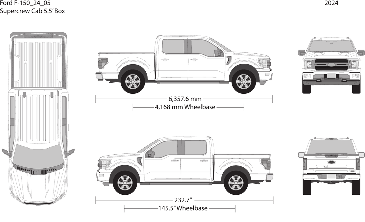 2024 Ford F-150 vector wrap template V05, Design-Ready PDF - GravBase