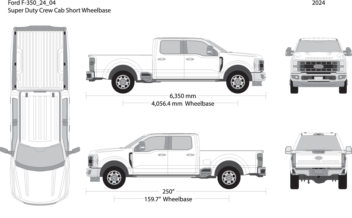 2024 Ford F 350 V04 Vehicle Wrap Template