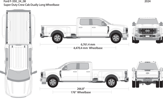 2024 Ford F 350 V08 Vehicle Wrap Template