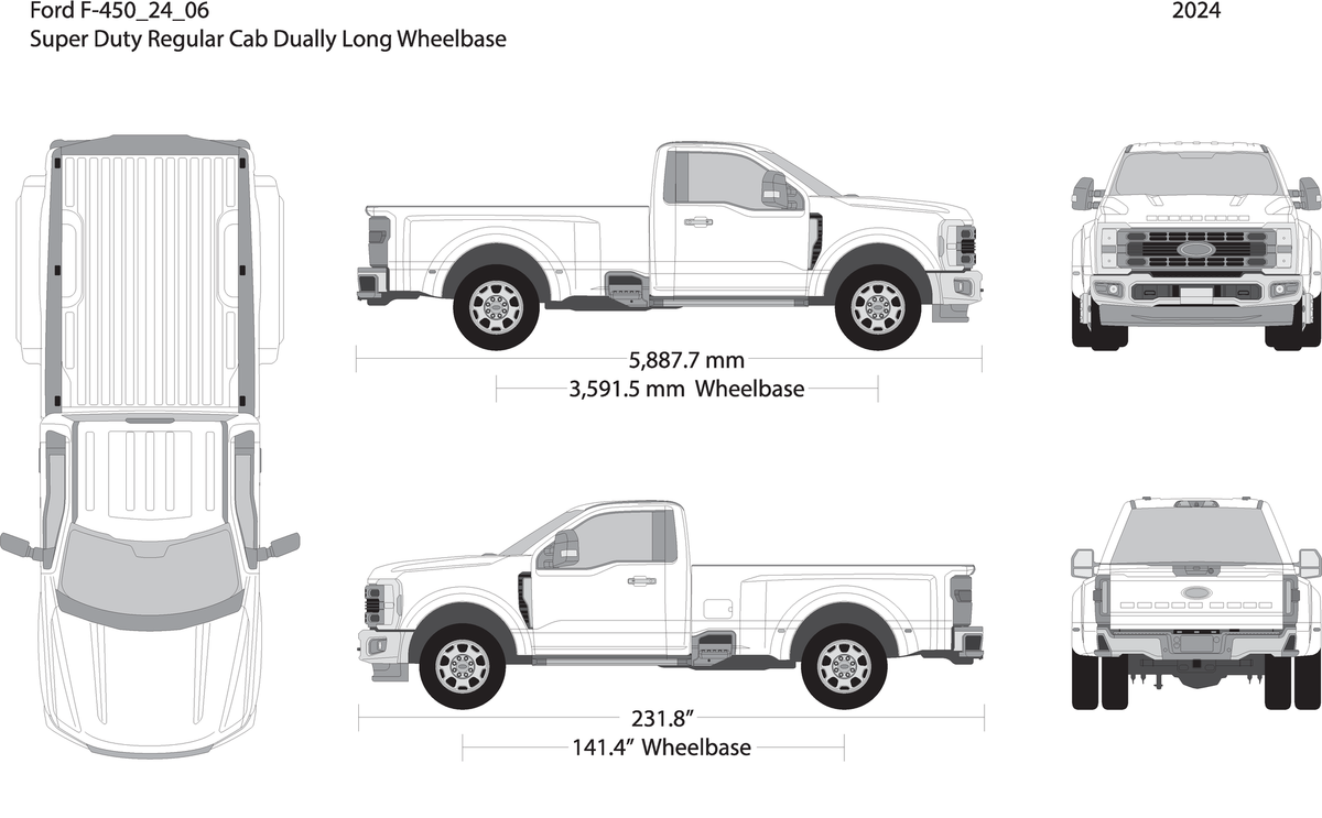 2024 Ford F 450 V06 Vehicle Wrap Template