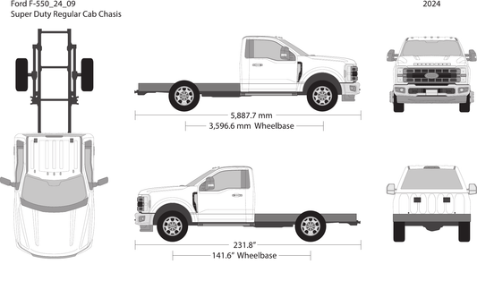2024 Ford F-550 Vector Wrap Template - GravBase