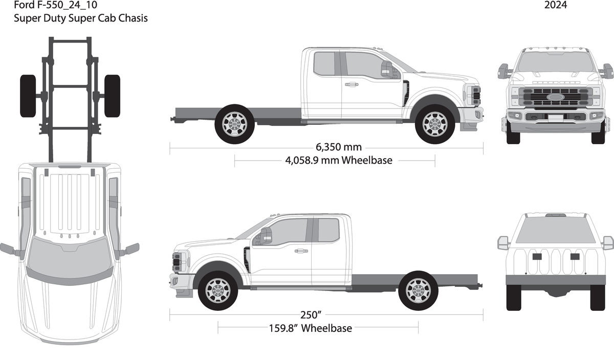 2024 Ford F 550 V10 Vehicle Wrap Template