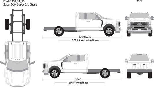 2024 Ford F 550 V10 Vehicle Wrap Template