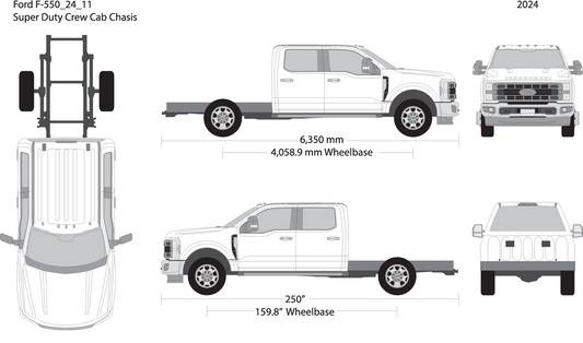 2024 Ford F 550 V11 Vehicle Wrap Template
