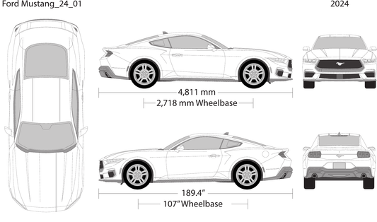2024 Ford Mustang Vector Wrap Template - GravBase