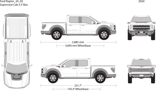 2024 Ford Raptor vector wrap template, Design-Ready PDF - GravBase