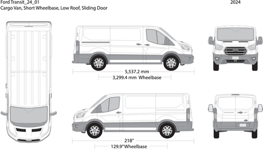 2024 Ford Transit Sliding Doors V01 Vehicle Wrap Template