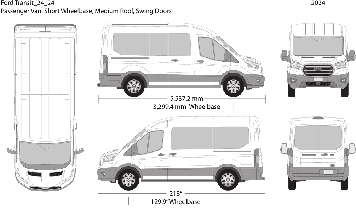 2024 Ford Transit Swing Doors vector wrap template V24, Design-Ready PDF - GravBase