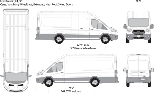 2024 Ford Transit Swing Doors V33 Vehicle Wrap Template