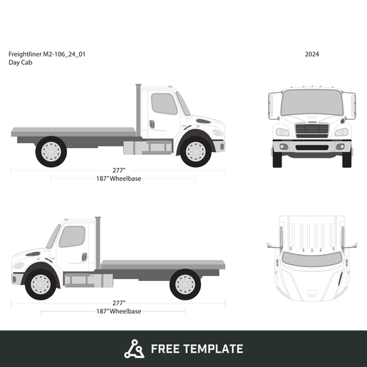 2024 Freightliner M2-106 free vector vehicle wrap template - GravBase