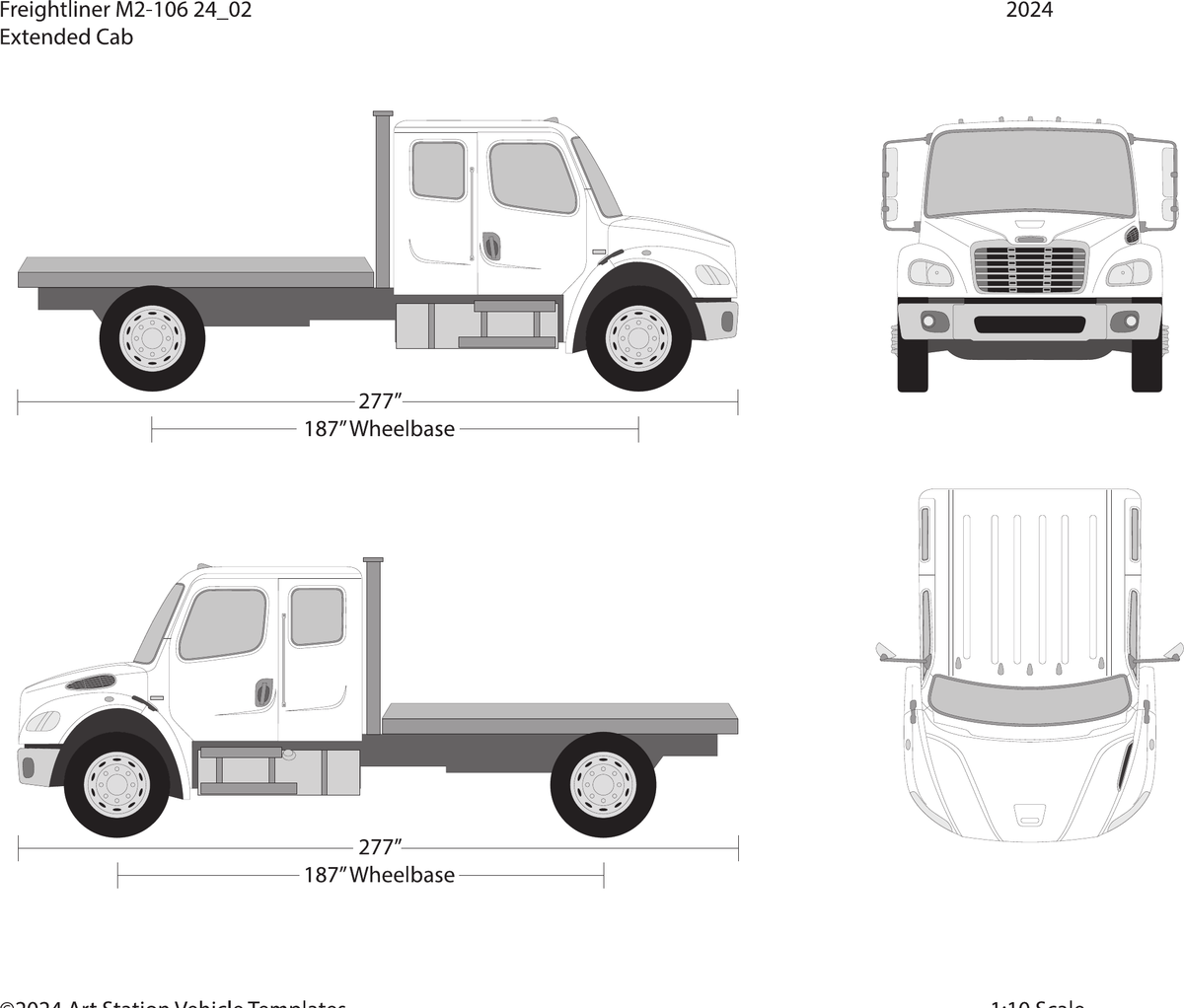 2024 Freightliner M2-106 vector wrap template V02, Design-Ready PDF - GravBase