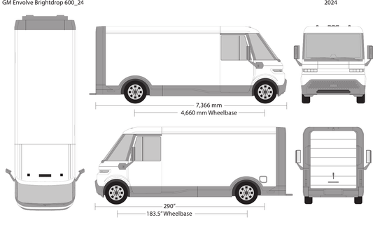 2024 GM Envolve Brightdrop 600 free vector vehicle wrap template - GravBase