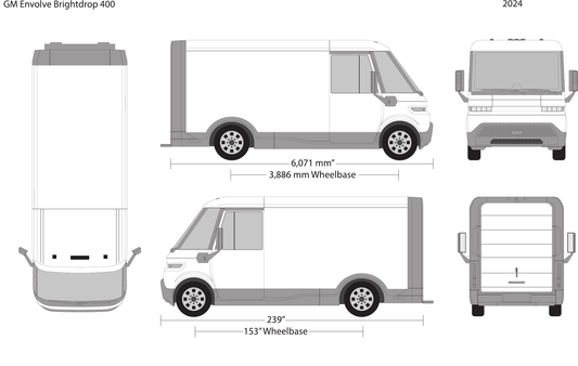 2024 Gm Envolve Brightdrop vector wrap template, Design-Ready PDF - GravBase