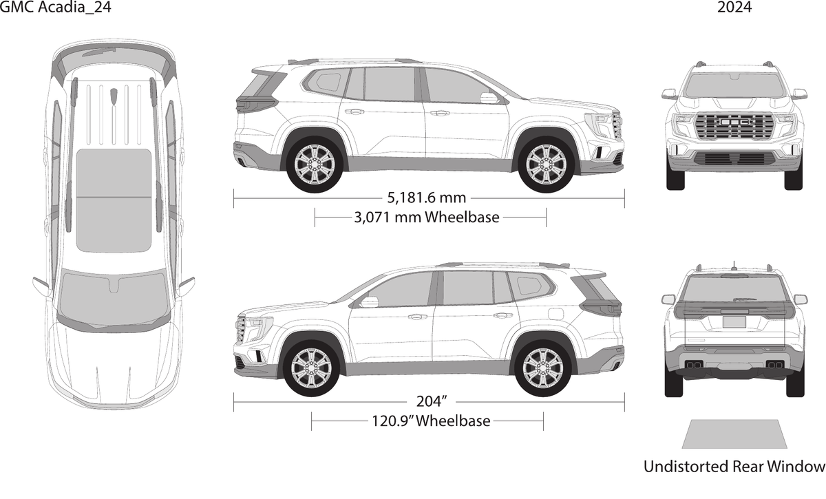 2024 GMC Acadia vector wrap template, Design-Ready PDF - GravBase