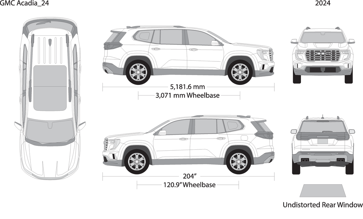 2024 Gmc Acadia V24 Vehicle Wrap Template