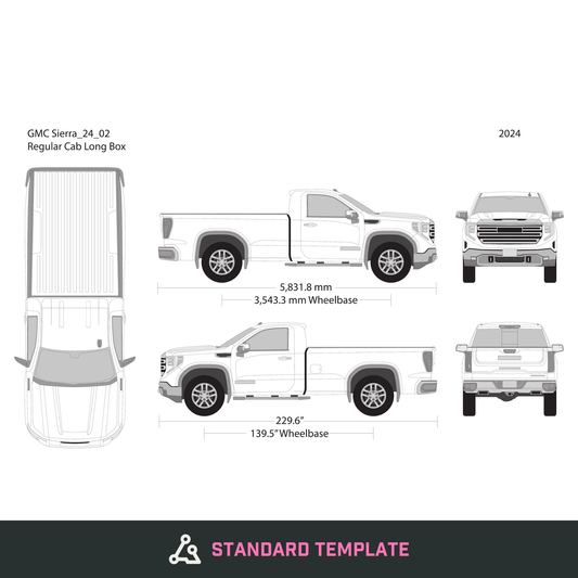 2024 GMC Sierra 1500 vector wrap template V02, Design-Ready PDF - GravBase