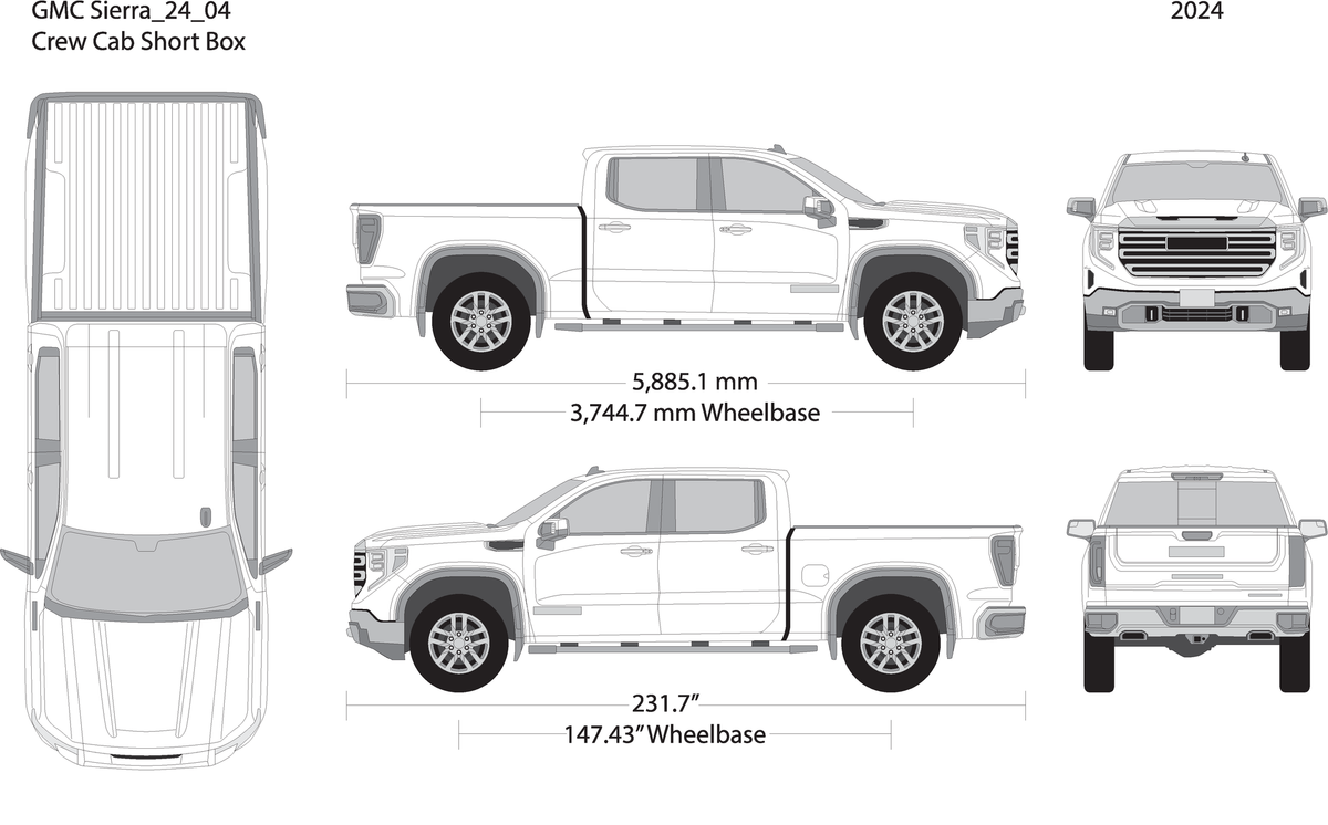 2024 Gmc Sierra 1500 V04 Vehicle Wrap Template