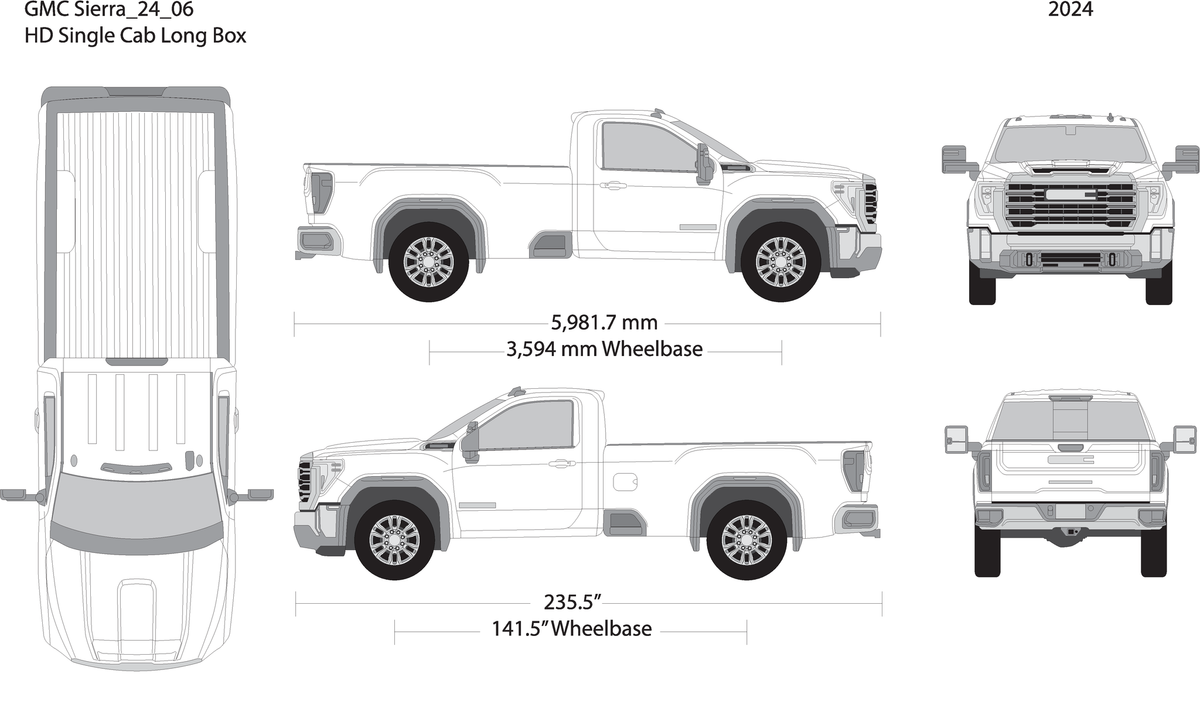 2024 Gmc Sierra 2500 3500 Hd V06 Vehicle Wrap Template