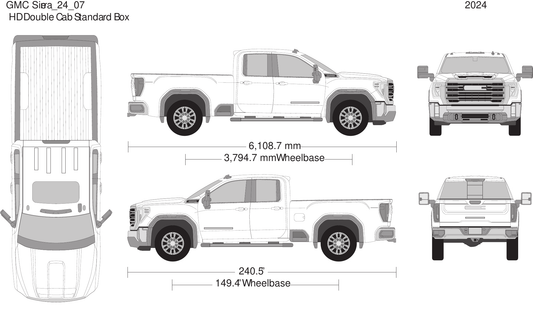 2024 GMC Sierra 2500-3500 HD vector wrap template V07, Design-Ready PDF - GravBase