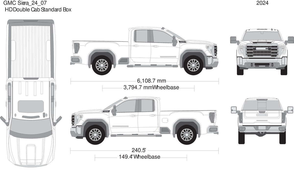 2024 Gmc Sierra 2500 3500 Hd V07 Vehicle Wrap Template