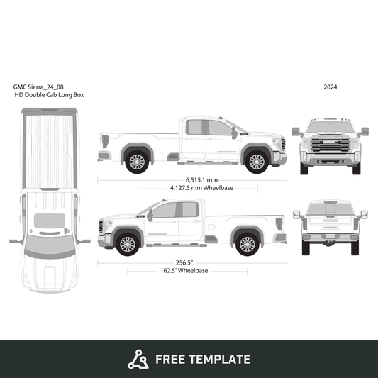 2024 GMC Sierra 2500-3500 HD free vector vehicle wrap template - GravBase
