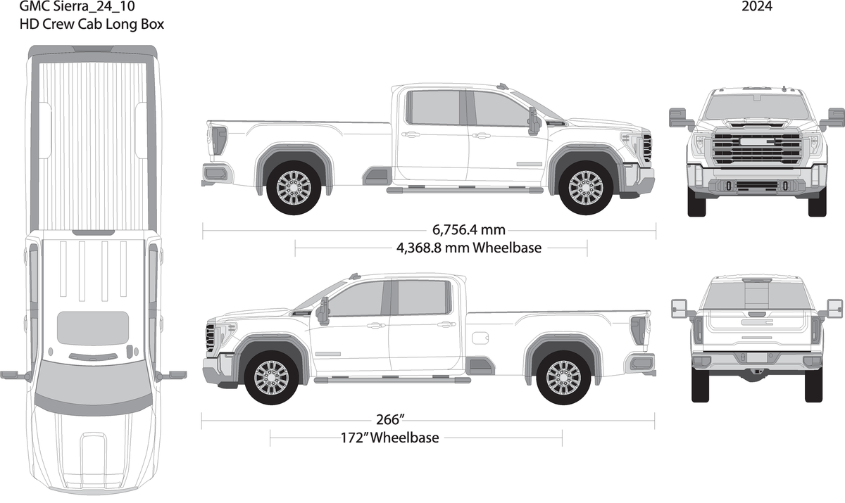 2024 Gmc Sierra 2500 3500 Hd V10 Vehicle Wrap Template
