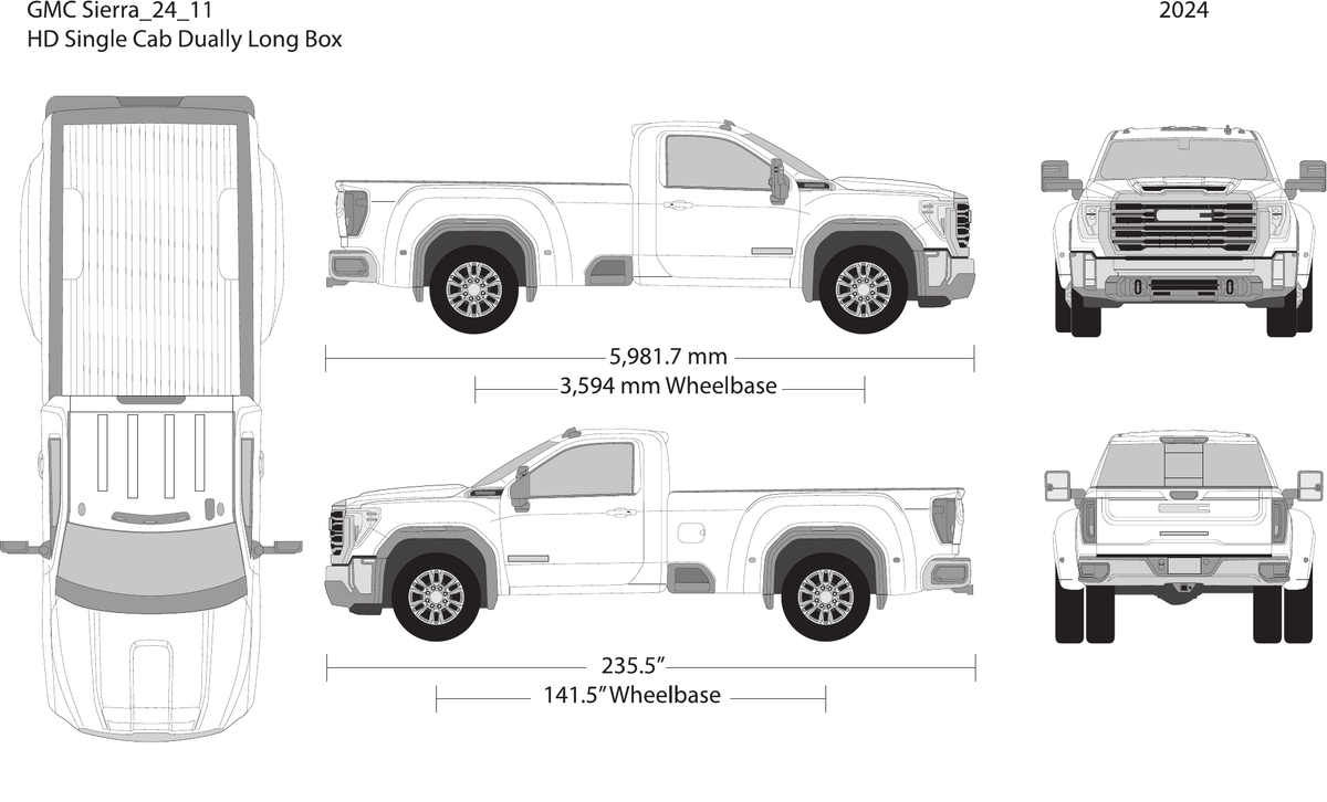 2024 GMC Sierra 2500-3500 HD vector wrap template V11, Design-Ready PDF - GravBase