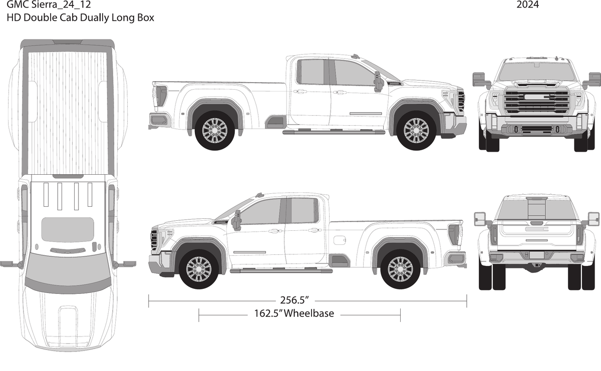 2024 GMC Sierra 2500-3500 HD vector wrap template V12, Design-Ready PDF - GravBase